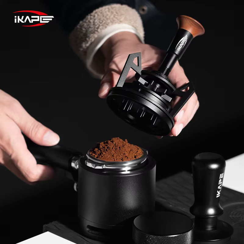 IKAPE V3 Espresso Rotary WDT Kaffeerührer mit Dosiertrichter und Ständer in Schwarz - Bild 2