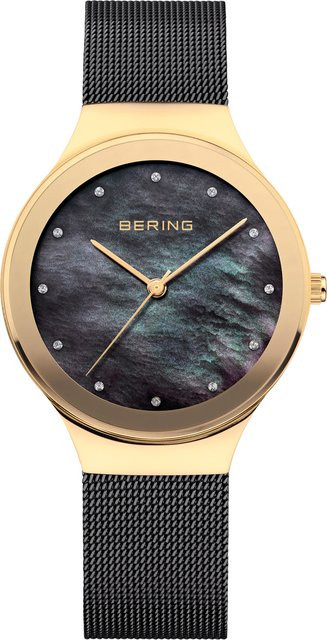 Bering Damenuhr, Analoguhr, Quarz, Edelstahl, Schwarz, 34 mm, 3 ATM - Bild 1