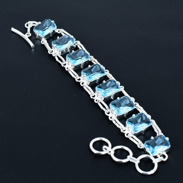 JewelryMart Armband, Aquamarin, 925 Sterlingsilber, Blau, Damen - Bild 1