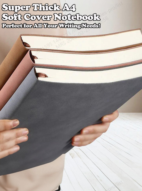 Universelles Hardcover Notizbuch aus Stoff in Grau für A5 und A4 zum Skizzieren und für Notizen - Bild 1