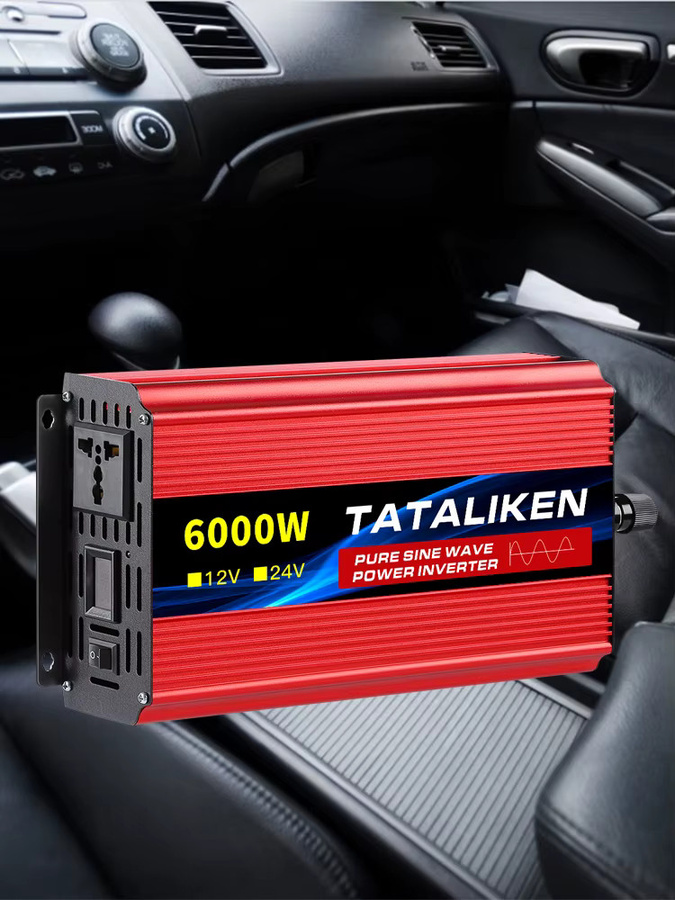 TATALIKEN Hochleistungs-Wechselrichter mit reiner Sinuswelle, 12 V zu 220 V, 5000 W bis 10000 W, in Rot mit LCD-Display und Lüfter für Solarsysteme, Wohnmobile und Zuhause - Bild 2