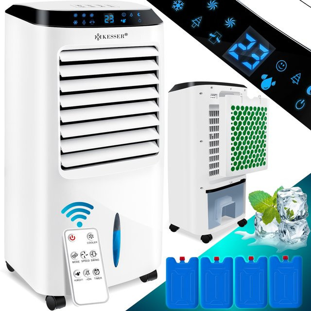 KESSER 4in1 Mobile Klimaanlage in Weiß mit 10 L Tank, Fernbedienung, Timer, Ionisator und Luftbefeuchter - Bild 1