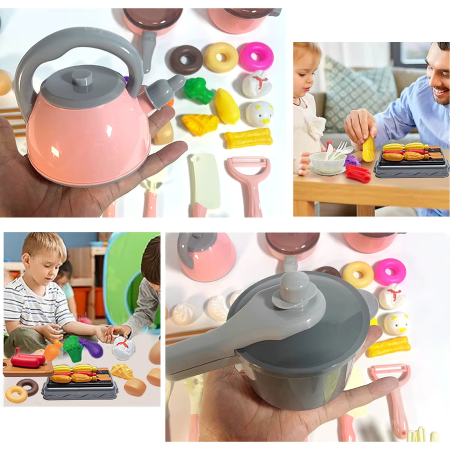 Chriyungel Kinder-Küchenspielzeug-Set mit 59 Teilen aus Kunststoff in Grün und Bunt / Mehrfarbig für Mädchen und Jungen - Bild 3