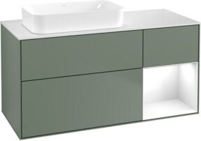 V&B Waschtischunterschrank Finion mit Wandbeleuchtung, Farbe Weiß lackiert, B/T: 120 x 60 cm - Bild 1