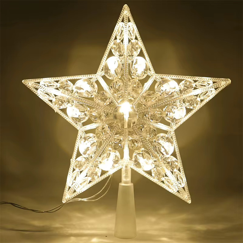TopStar LED-Leuchtbaumspitze in Form eines fünfzackigen Sterns, transparent und bunt, Höhe: 15 cm - Bild 3