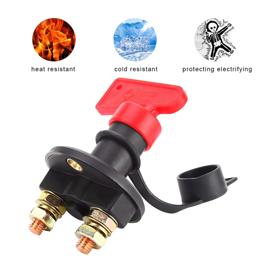 AINYSZIN Batterie-Trennschalter 24V 400A Universal Power Isolator für Lkw Boot Marine ATV in Schwarz und Rot - Bild 3