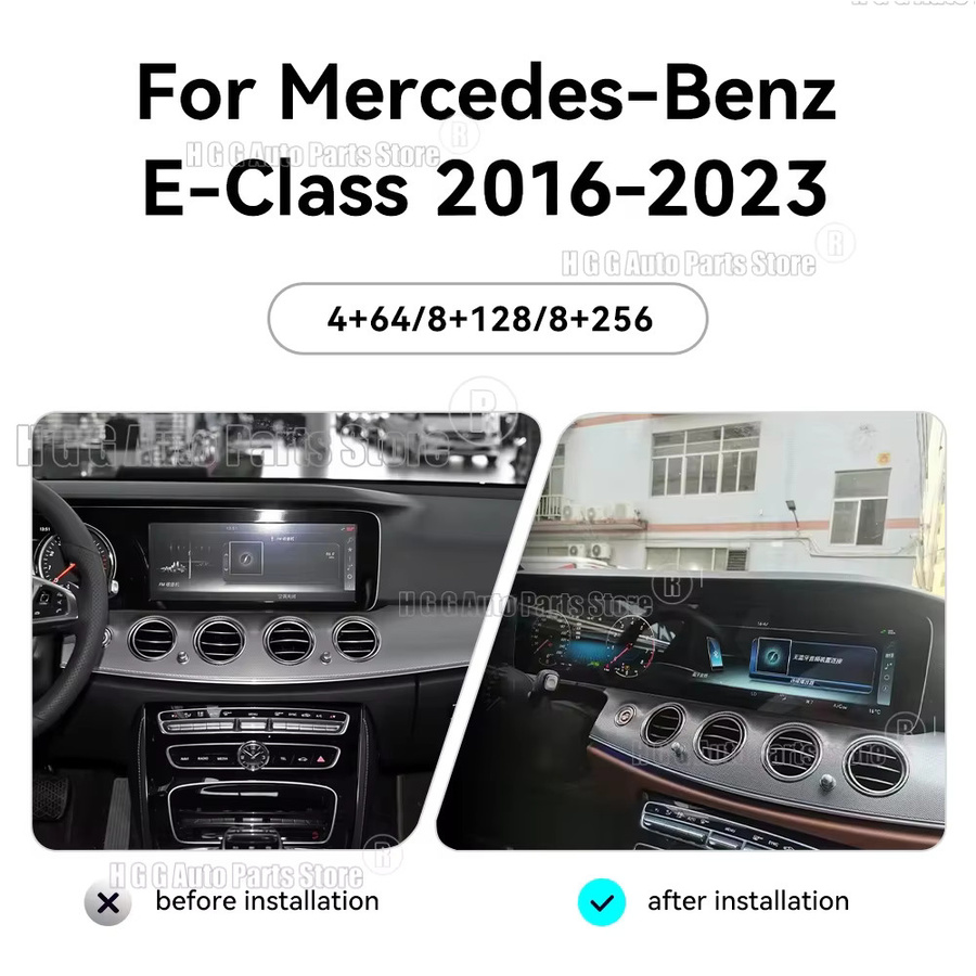 YANFU Android 13 Autoradio mit 12,3 Zoll Display für Mercedes Benz E-Klasse W213 2016-2023, CarPlay Touch-Navigation, Schwarz - Bild 3