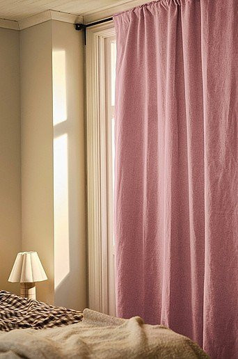 Melanie Verdunkelungsvorhang aus Leinen in Pink, extra breit, Höhe: 270 cm - Bild 1