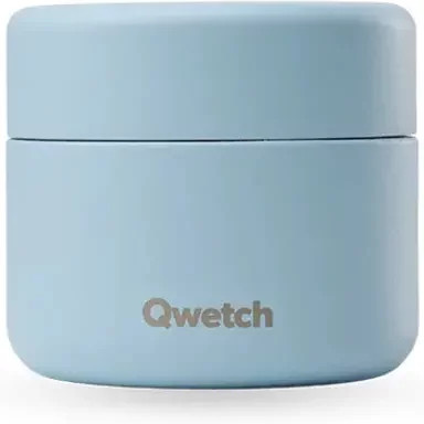 Qwetch Routine Box Inox Pillendose aus Edelstahl für 48 Tabletten in Silber und Blau - Bild 1