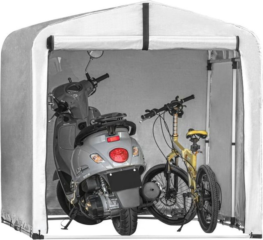 SoBuy Fahrradgarage KLS11 Geräteschuppen in Silber, B/T/H: 120 x 165 x 176 cm - Bild 8