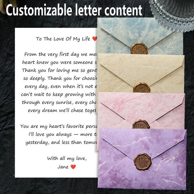 Individuelle Briefe und Umschläge aus Papier in Lila für DIY-Projekte zum Valentinstag oder zum Drucken von Dokumenten - Bild 1