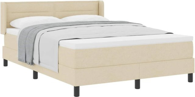vidaXL Boxspringbett mit Matratze in Beige, Hybrid-Konstruktion, B/T: 140 x 190 cm - Bild 1