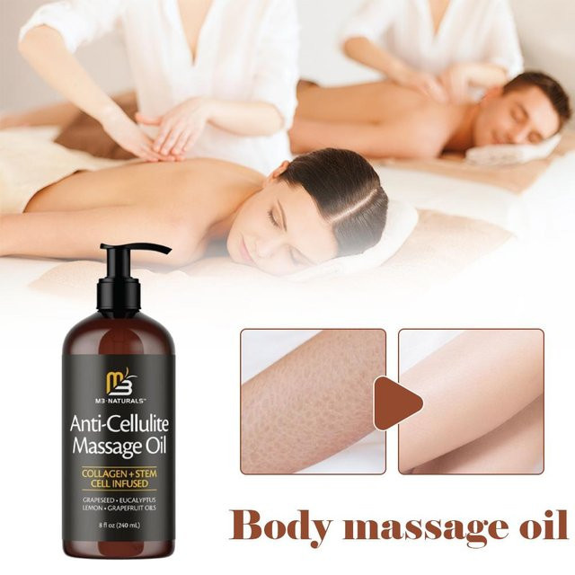 M3 Naturals Anti-Cellulite Massageöl, 240 ml, mit Kollagen, Unisex - Bild 1