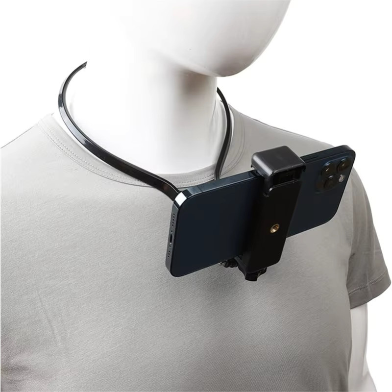 Newteneight Universeller tragbarer Nackenhalter für Smartphones und GoPro in Schwarz - Bild 2