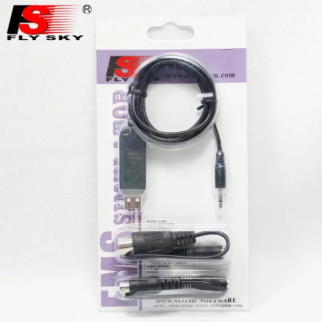 Flysky FS-SM100 RC USB Flight Simulator Kabel Set in Schwarz für FS-I6 I10 I6X FS-T6 FS-CT6B TH9X RC Sender - Bild 1