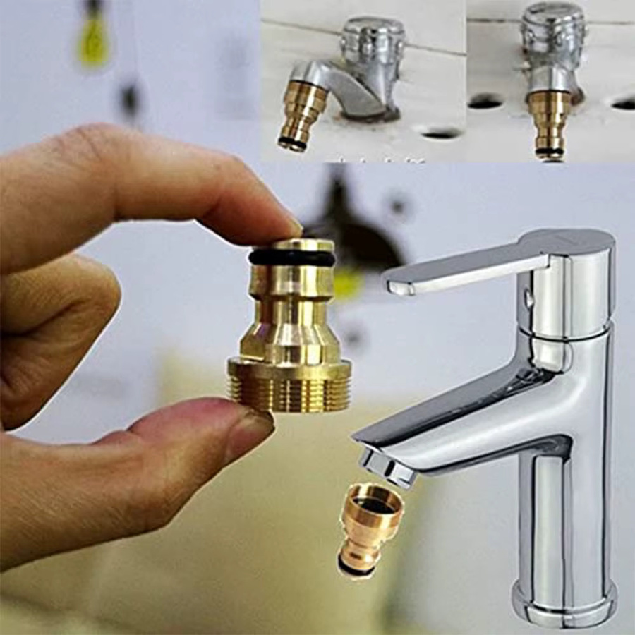 YOCITY Universeller Küchenhahn-Adapter aus Messing in Gold für Wasserhahn-Verbindungen und Gartenbewässerung - Bild 4