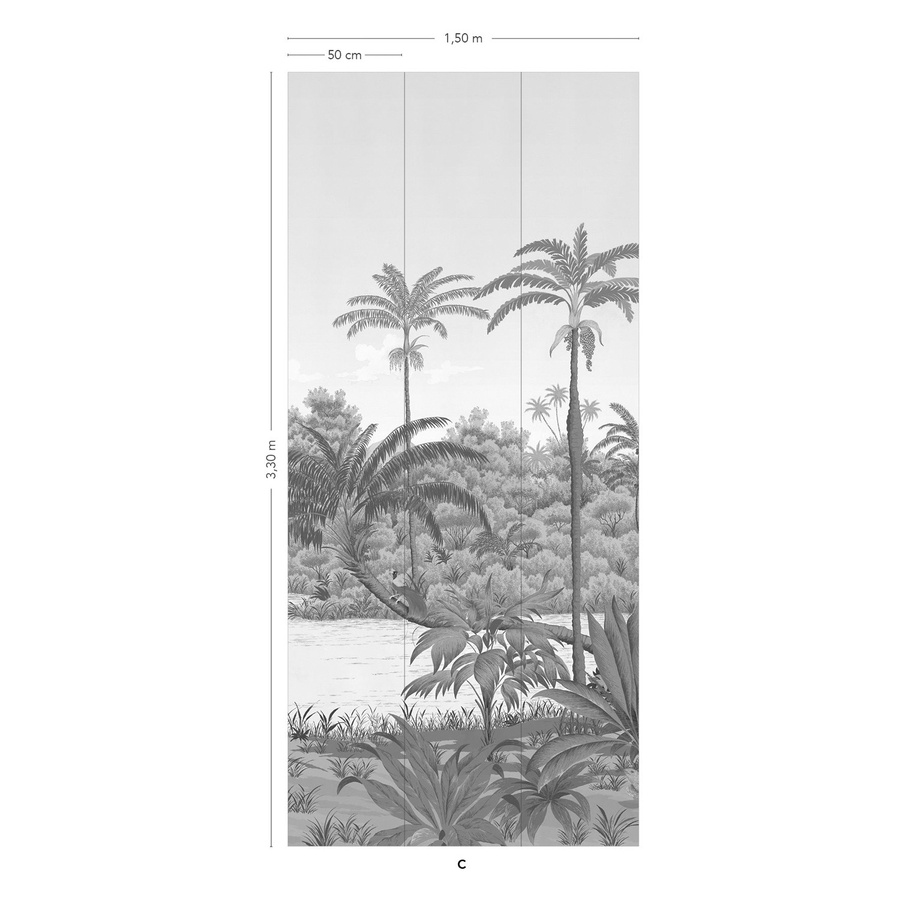 Isidore Leroy Mural Riviere des Parfums Wandtapete in Grau mit Naturmotiv - Bild 3