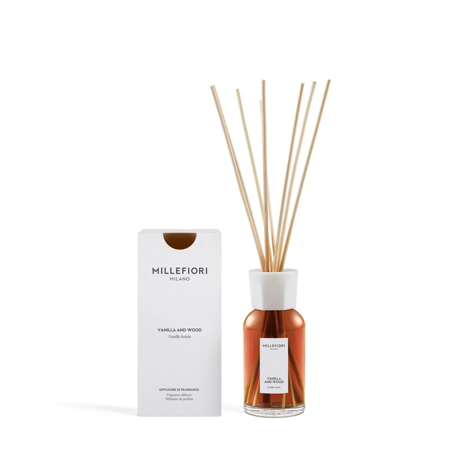 Millefiori Milano Raumduft-Diffusor mit Stäbchen Vanilla & Wood, 250 ml, transparent - Bild 1