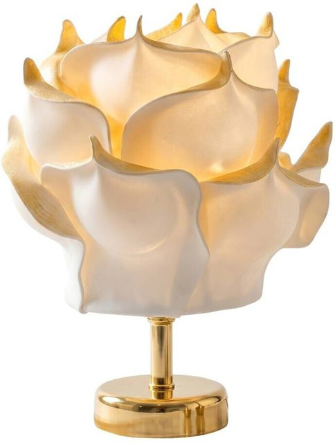 Opviq Tischleuchte aus Metall in Gold, modern und organisch, B/H/T: 24 x 30 x 24 cm - Bild 1