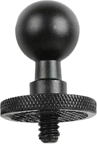 Basisadapter Clip-Halterung mit 17mm Kugelkopf und 25mm/40mm Basis für GoPro Action-Kamera, Handy und GPS in Schwarz - Bild 1