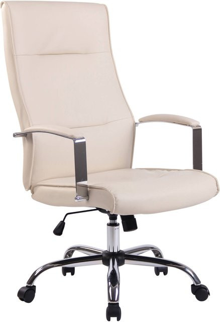 TPFLiving Bürostuhl Portofino in Creme, moderner Schreibtischstuhl aus Kunstleder mit Armlehnen und Rollen für dein Home-Office - Bild 1