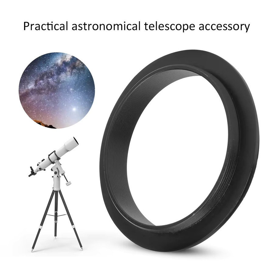 Qiilu Astronomischer Teleskopadapter M48mm und M54mm aus Aluminiumlegierung, Schwarz - Bild 2
