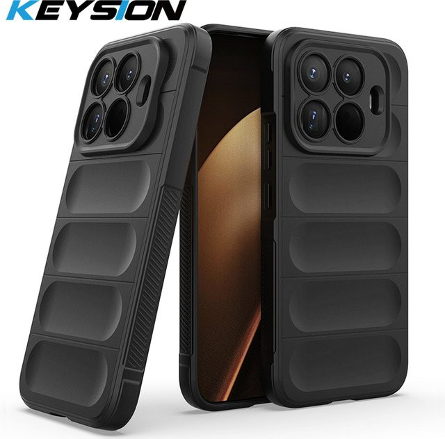 KEYSION Silikon Handyhülle für Xiaomi 15T Pro 5G und Xiaomi 15T 5G, stoßfest und matt, Schwarz oder Grau - Bild 1