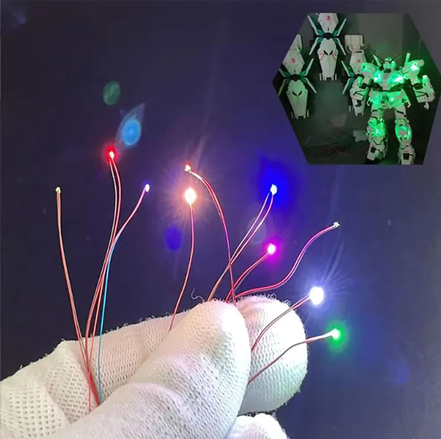 TAKEY LED SMD Draht Set für Modellbau HO OO Skala, 100 Stück, Rot und Schwarz, Vorgelötete Micro Litzendraht für Diorama und Eisenbahn - Bild 4