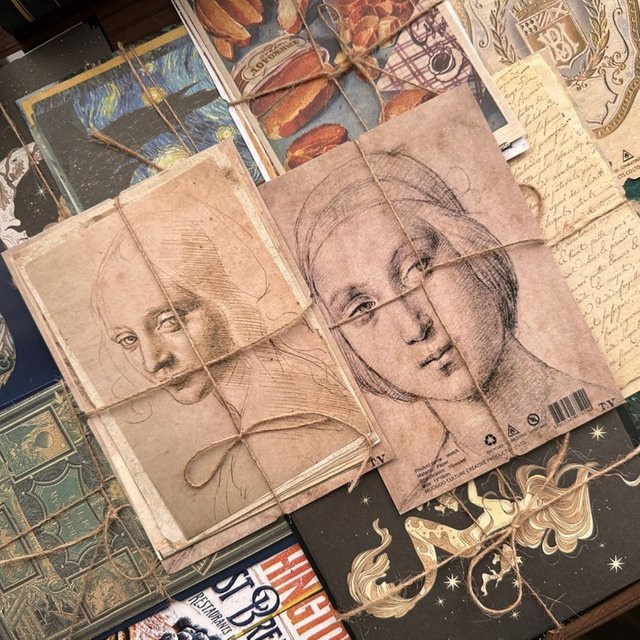 Vintage Dekorationspapier für Tagebuch und Collage mit 15 Blatt pro Buch - Bild 1