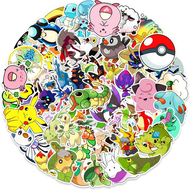 TAKARA TOMY Pokémon Pikachu Charmander Aufkleber, Sticker-Packung - Bild 1