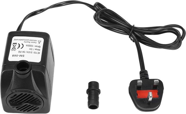 Leise Tauchpumpe von Canaryy in Schwarz für Aquarium, Teich, Fische und Brunnen mit 1000 l/h und 15 W - Bild 1