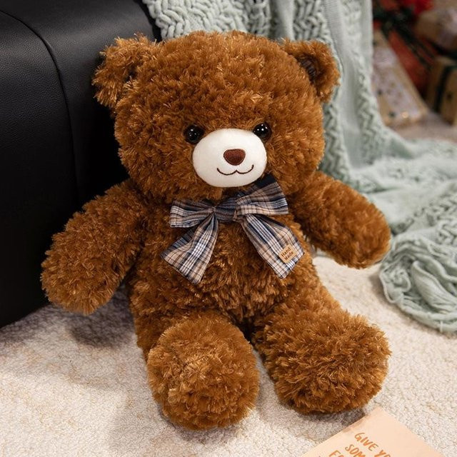 Fliege Bär Teddybär Puppe Plüschtier, braun, 45cm - Bild 1