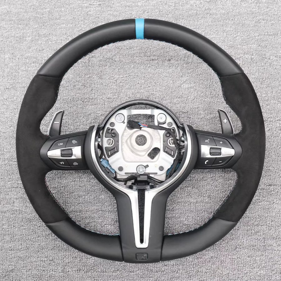 COIKA M Sport Lenkrad-Upgrade aus Vollleder mit Schaltwippen für BMW F20 F10 F30 F36 F25 F01 F48 E90 E87 E70 in Schwarz - Bild 2