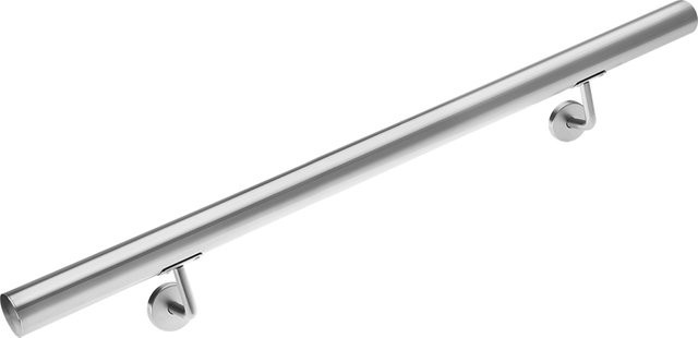 Monzana Handlauf aus Edelstahl in Silber, erweiterbar, Wandmontage, Länge: 100 cm, Durchmesser: 4,2 cm - Bild 1