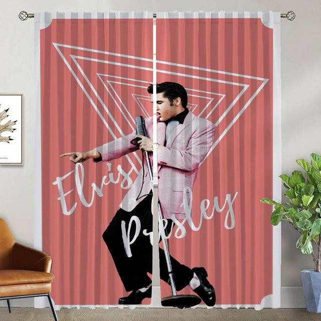 E-Elvis Verdunkelungsvorhänge aus Tüll, 2-teiliges Set, Weiß, B: 50 cm, H: 70 cm - Bild 1