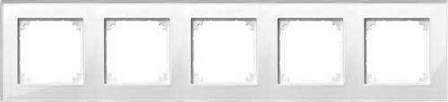 Merten 5fach Rahmen Abdeckung System M-Plan in Weiß - Bild 1