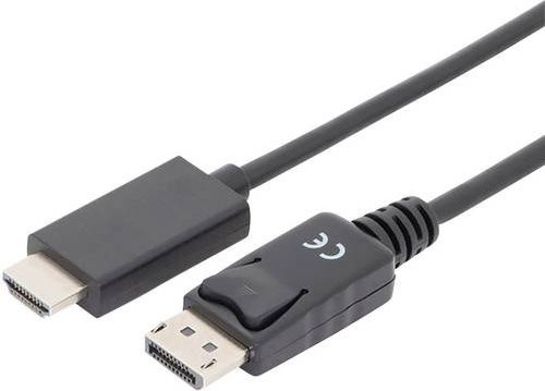 Digitus DisplayPort auf HDMI Adapterkabel 4K Schwarz Länge: 1,00 m AK-340303 - Bild 1