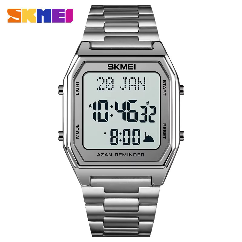 Skmei Digitaluhr, Chronograph, Edelstahl, Schwarz, Silber, Herren - Bild 4