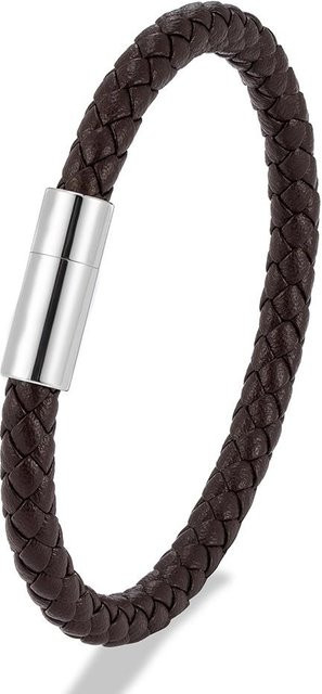YULIN Armband, blaues geflochtenes Leder, Edelstahl, Magnetverschluss, Herren, 23cm - Bild 1