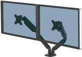 Fellowes Dual Monitorarm Platinum Schwarz für 2 Displays bis 32 Zoll mit 2 USB-A Ports und Kabelmanagement - Bild 2