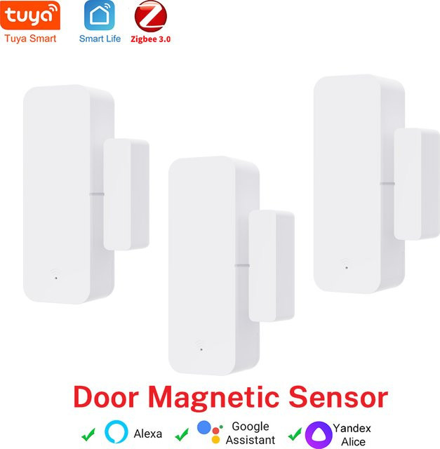 Tuya Smart Zigbee Türsensor und Kontaktsensor in Weiß zur Offen-Geschlossen-Erkennung für dein Smart Home, kompatibel mit Alexa und SmartLife - Bild 1