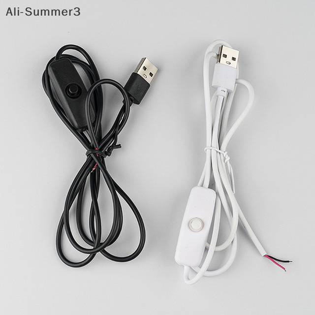 USB-Anschlusskabel mit Schalter für LED-Streifen und Lampen, 5V, 2A, Farbe: Weiß, Länge: 1,5 m - Bild 1