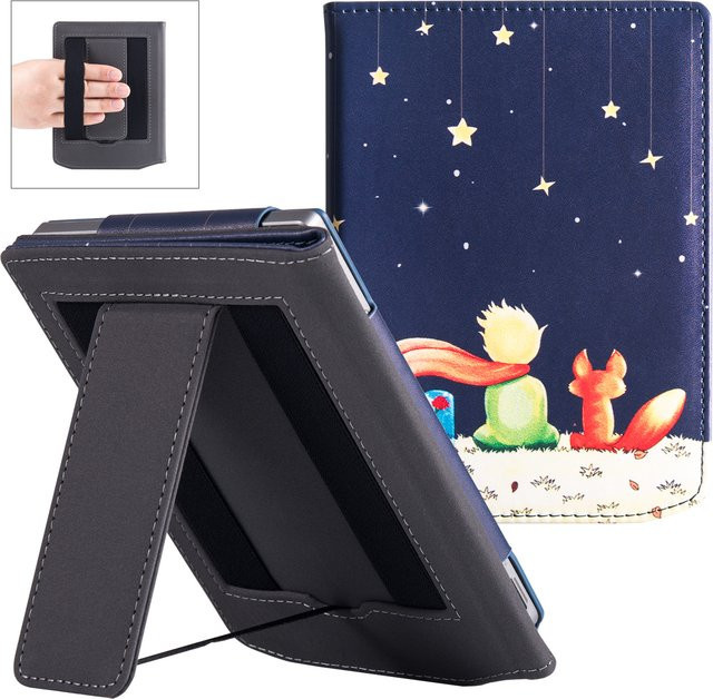 Smart Cover Standhülle aus PU-Leder für Pocketbook 6" Pocketbook 629 Verse, 634 Verse Pro und Verse Pro Color 2024 mit zwei Handschlaufen in Schwarz oder Blau - Bild 1