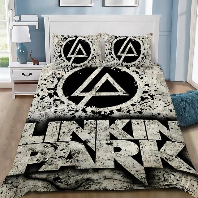 LjqNine Bettwäsche-Set aus Flanell mit Rockband-Motiv, bestehend aus Bettbezug und Kissenbezug, Breite: 80 cm, Tiefe: 120 cm - Bild 1