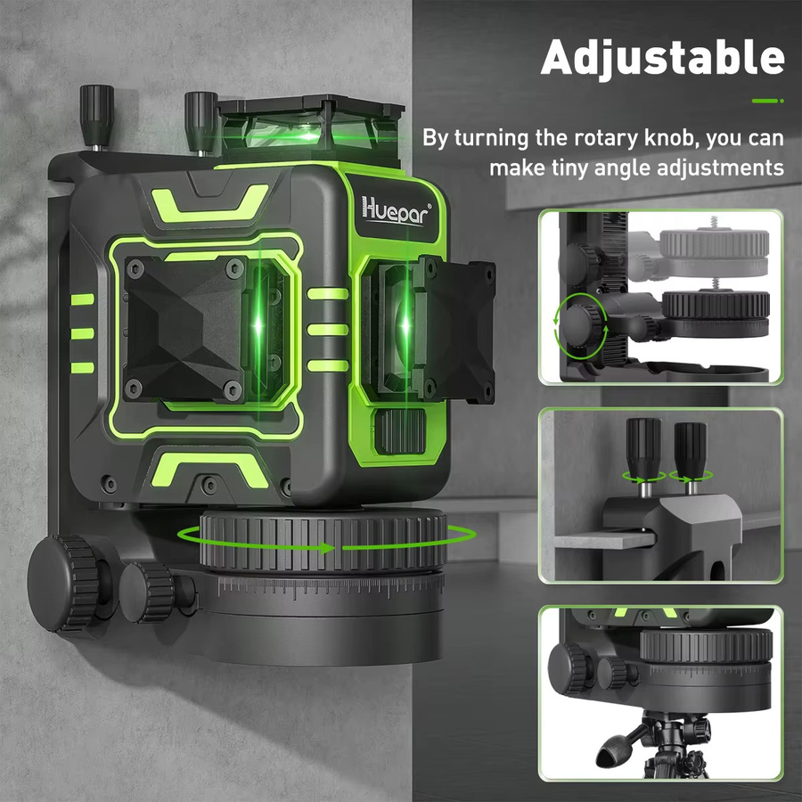 Huepar 3D 12-Linien Osram Laser Level Selbstnivellierend Grün 360 Grad mit Kreuzlinien - Bild 4