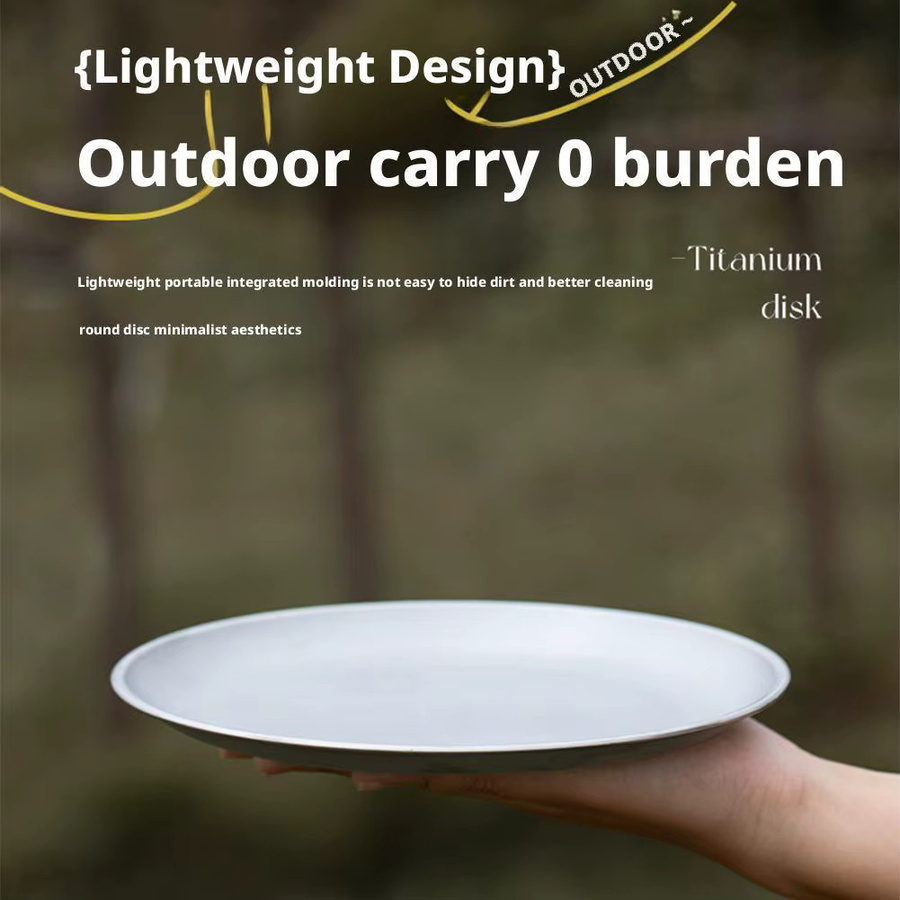 Stapelbare Titan-Essplatte für Outdoor-Aktivitäten wie Camping und Wandern - Bild 5