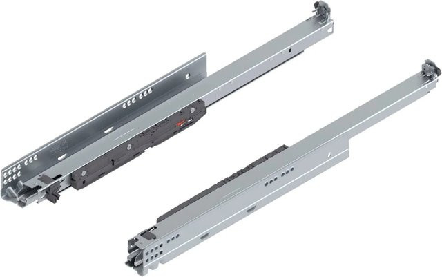 Blum Unterbodenführung Movento Blumotion S 760H6000s mit Soft-Close, Nennlänge: 600 mm, Tragkraft: 40 kg, Farbe: Silber - Bild 1