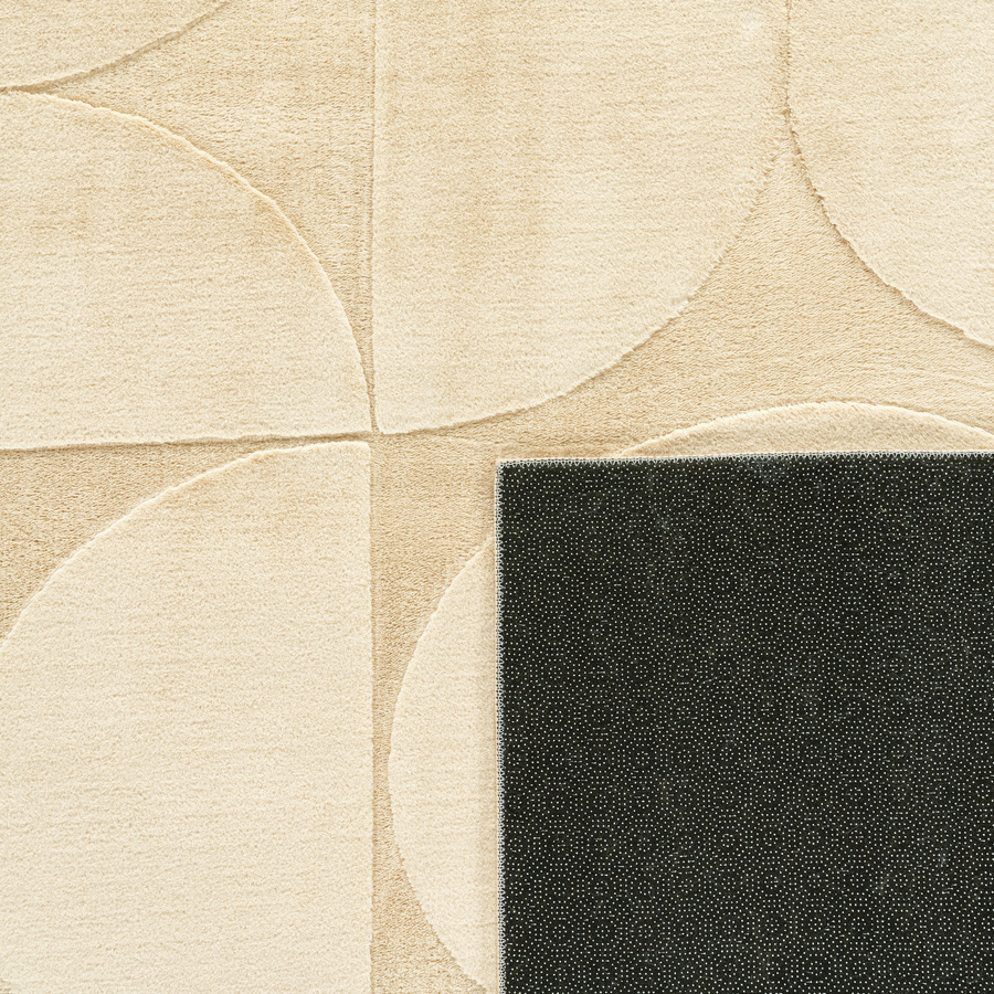 Fellteppich Lelystar in Beige mit High-Low-Effekt, rutschfest und unterfahrbare Fußbodenheizung, B/T: 80 x 150 cm - Bild 3