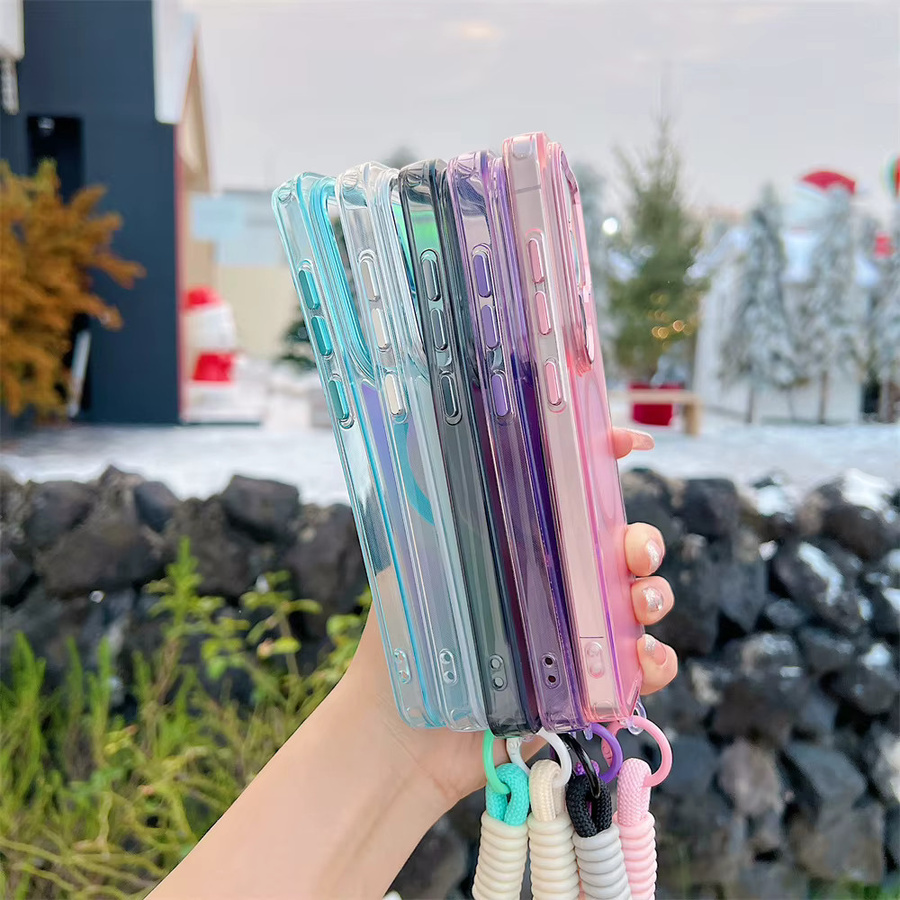 Luxus Lanyard MagSafe Laser Schutzhülle für Samsung Galaxy S25 S24 S23 Ultra FE A56 A55 A54 A53 A06 A05 A05S in Schwarz oder Mehrfarbig - Bild 2