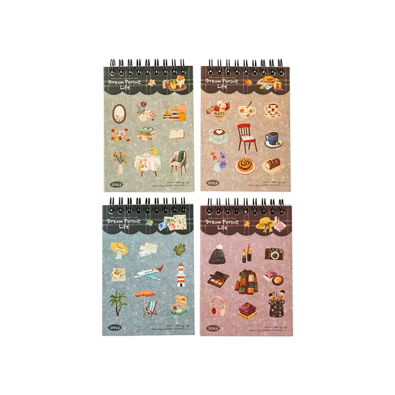 leaffei Chasing Life Stanzsticker-Buch aus PET, 20 Blatt Journal DIY Deko-Set mit süßen Aufklebern, Multicolour - Bild 4